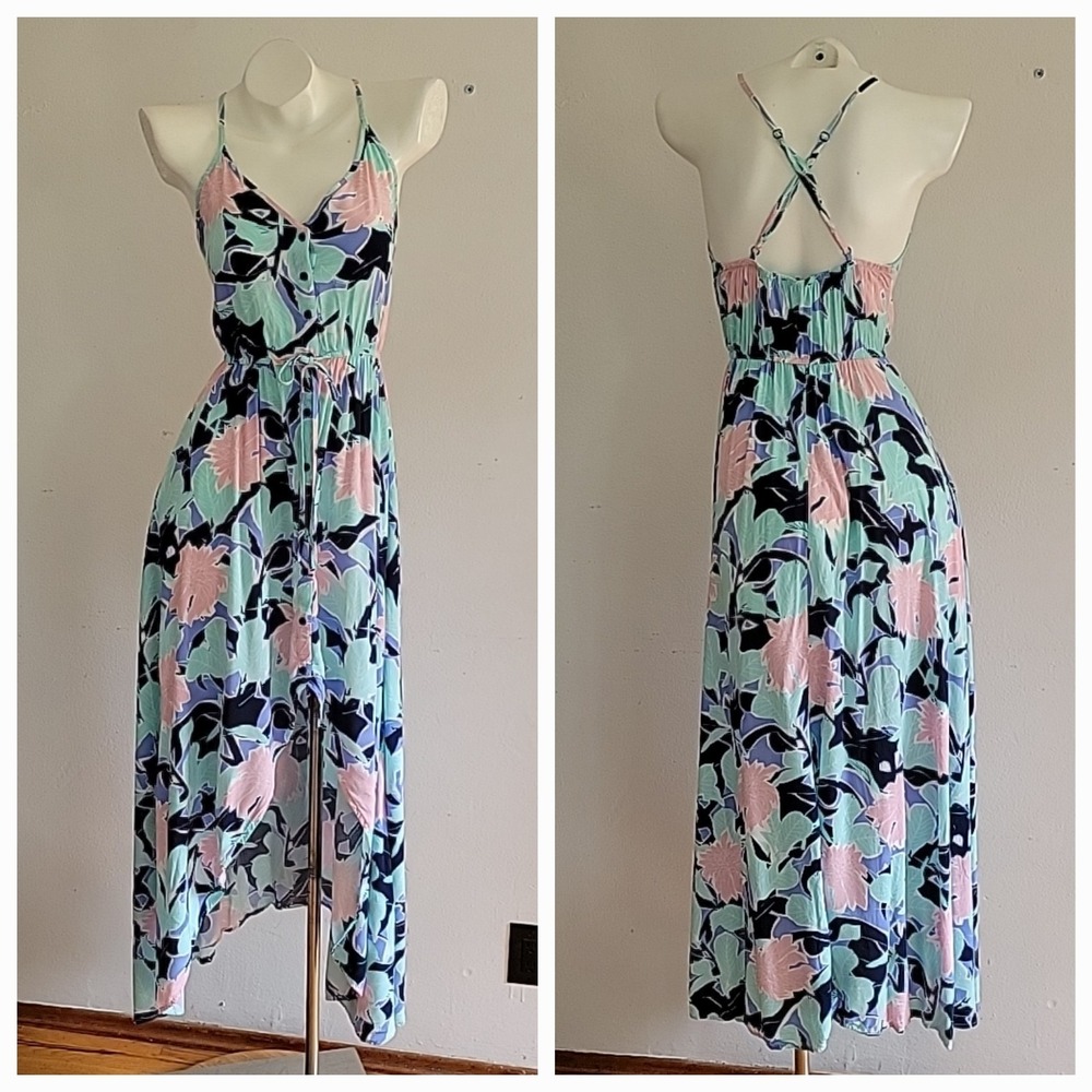 Cotton On Dress Small High Low Maxi Pastel Floral Cottage Fairy‎ Romantic Summer